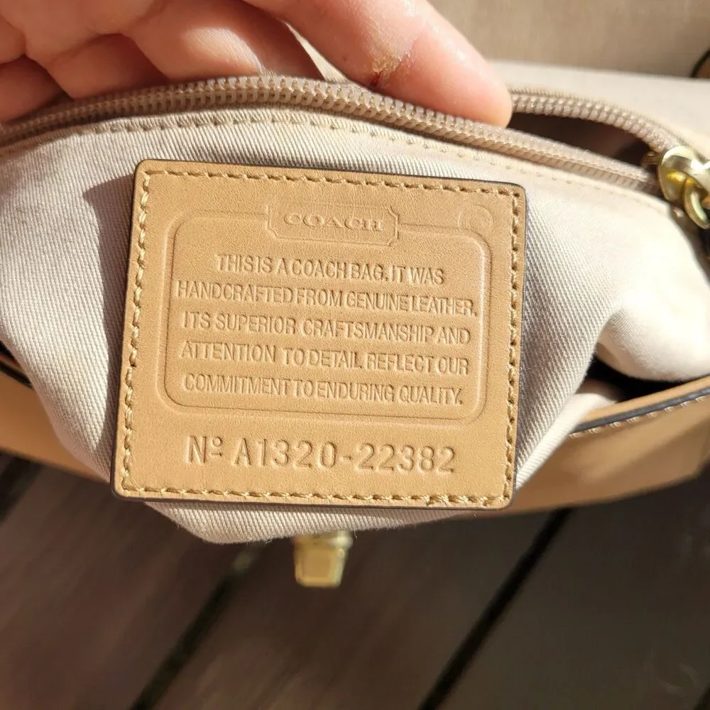 Coach Legacy New Willis 22382 Tan Leather Turnlock Satchel Bag